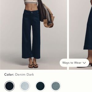 The Colette Cropped High-Rise Wide-Leg
Jeans by Maeve size 31